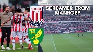 Manhoef scores worldy as Stoke draw a 11 game against norwich championship football norwichcity [upl. by Remmus]