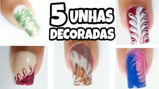 Unhas decoradas com PALITO DE DENTE passo a passo [upl. by Ermanno969]