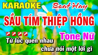 Karaoke Sầu Tím Thiệp Hồng Am Nhạc Sống Tone Nữ  Hoài Phong Organ [upl. by Aicilana895]