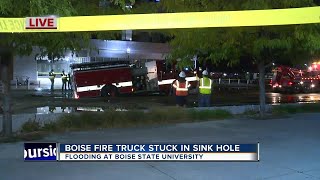 Water main break causes sinkhole at Boise State University [upl. by Hanima981]