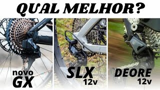 Novo Sram GX vs Shimano SLX 12v  Qual Melhor Deore12v Entra na Briga  Bike Mundo [upl. by Radferd566]