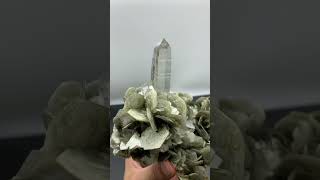 Pointed Terminated Smoky Quartz Crystal on Muscovite from Pakistan quartz minerals crystals [upl. by Arevle]