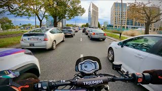 4K Ride to pick up my sons medicine and come back Scrambler 1200 XC City ride RAW sound POV [upl. by Persian985]