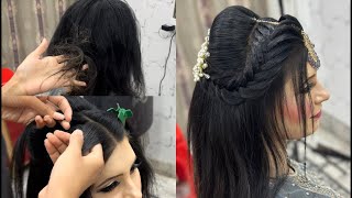 Cute tail hairstyle tail hairstyle new hairstyle pamtail hoorainsalon hairstyle [upl. by Free]