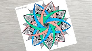 How to draw Geometric Mandala Art for Beginner StepbyStep Tutorial triquetra design vanithaarts [upl. by Farand334]