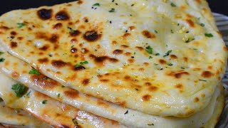 Best Ever Garlic Naan Recipe  No Tandoor No Oven No Yeast Naan  Tawa Garlic Butter Naan Recipe [upl. by Anitsua305]