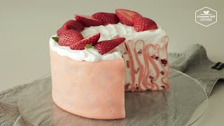 신기한 단면이 숨어있는🍓 딸기 크레이프 케이크 만들기  Strawberry Crepe Cake Recipe  Cooking tree [upl. by Munro405]