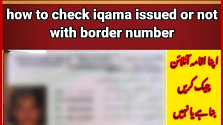 how to check iqama issued or not with border number [upl. by Danila191]