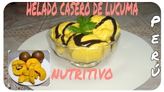 Helado casero de lúcuma peruanaartesanal4 ingredientesfacil [upl. by Adidnac]