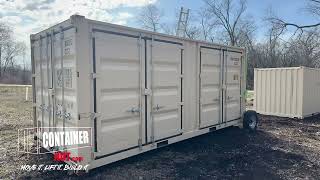 Moving a shipping container with EZY Wheels and a Skid Steer [upl. by Kaylee249]