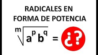 ESCRIBIR RADICALES COMO POTENCIAS [upl. by Reisch28]