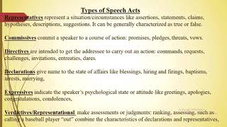 Language amp Linguistics Pragmatics  Speech Acts amp Speech Act Theory [upl. by Neyut793]