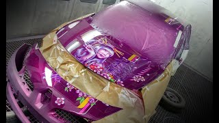 How to paint a car  guide from start to finish  purple airbrush on top [upl. by Llered472]