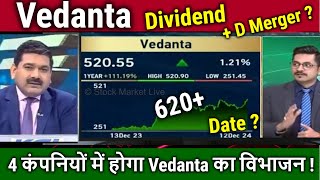 Vedanta share news today4th DividendAnalysis Anil Singhvivedl share news Dividend amp Demerger Date [upl. by Akinna]