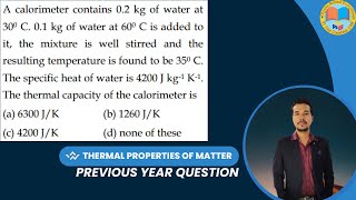 A calorimeter contains 02 kg of water at 30°C 01 kg of water at 60°C is added to it the mixture [upl. by Ahtamat]