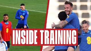 🤩 Fodens Insane Back Heel Goal GKs on FIRE amp Intense Attack v Defence  Inside Training  England [upl. by Akemak766]