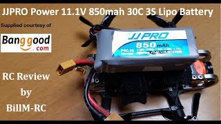 JJPRO Power 111V 850mah 30C 3S Lipo Battery review amp test [upl. by Ahsinek]