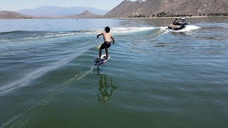 Wake Foiling on Lake Perris with Team Unifoil Insane Pump Skills [upl. by Dowdell702]