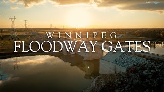 Stunning Sunset at the Winnipeg Floodway Gates  DJI Drone Footage [upl. by Dibri]