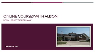 Alison  Online Courses 19 October 2024 [upl. by Ogilvy]