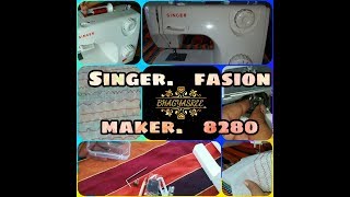 Singer fasion maker 8280embroideryampsewing machine demo of mine 8basic embroidery stitches BHAGYA [upl. by Semaj102]