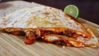 Como hacer pizza con tortillas de harina en sartén ¡Super fácil y exquisitas 😱😋🍕 [upl. by Dickey]