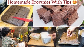 How To Make Brownies At Home  Vlogging Update  Brownies Recipe By Kitchen With Anaya [upl. by Inness]