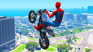 SpiderMan Crazy Jumps in GTA 5 [upl. by Nairadas]