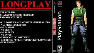 Resident Evil USA PlayStation  Longplay  Chris Redfield  Best Ending Path [upl. by Noid722]