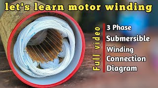 3 phase submersible motor winding and its all diagramsMotor windingElectric motor winding [upl. by Gish]