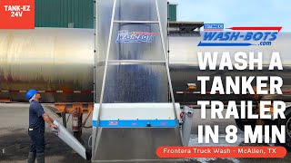 Washing a dirty tanker truck with WashBots [upl. by Siuraj]