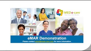 MED e care eMAR Demonstration [upl. by Serles]