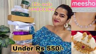 MEESHO 15 Jewellery Set Unboxing  Rs 180  Rs 550  Meesho Haul [upl. by Galitea]