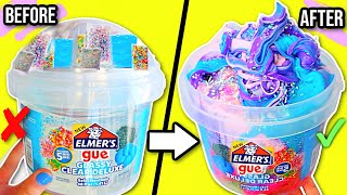 FIXING Elmers Slime Gue Clear Slime Bucket extreme slime makeover part 1 [upl. by Ysdnyl]