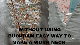 Without using buckram easy way to make a WORK NECK ✂️ [upl. by Volnak]