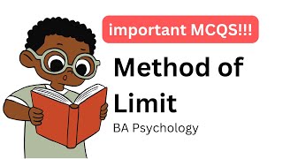 MCQs on method of limits  Psychophysics  BA Psychology  CUET Psychology  NET Psychology [upl. by Corrinne]