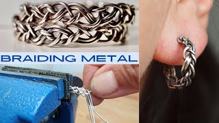 Craft Tutorial Braided Silver Wire Huggie Earrings with Oxidized Finish [upl. by Anam]