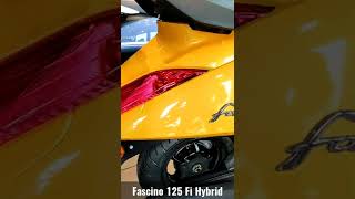 shorts  Yamaha Fascino 125 Fi Hybrid Yellow Color Walkaround Video [upl. by Balkin]