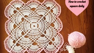 How to crochet square doily [upl. by Retluoc995]