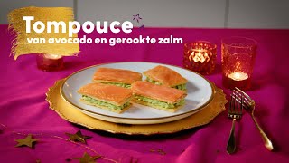 Hartige tompouce met avocado en zalm  kerstrecepten – Allerhande [upl. by Alister]