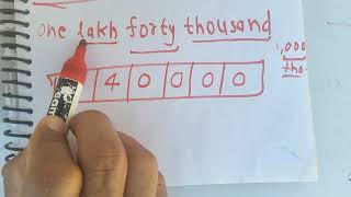 one lakh forty thousand only  Maths  Hindi [upl. by Haldis]