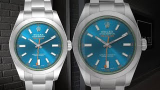 Rolex Milgauss ZBlue Dial Green Crystal Mens Watch 116400GV  SwissWatchExpo [upl. by Burk]