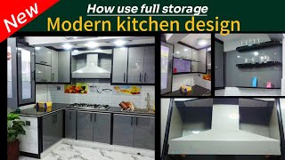 Modular kitchen designwaste storage usingNew accessoriesCrockery unitElevation boxwood chimney [upl. by Eignav]