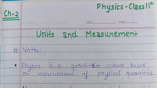 Units and measurements class 11 [upl. by Halas]