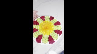 fruits and vegetables blooming rich tutorial Simple and Beautiful Simple Carved Plate Disposition [upl. by Ydnil]