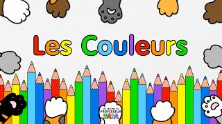 La chanson des couleurs  Apprendre les couleurs en français  Professeur Baba [upl. by Ardath]