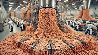 This is how millions of SAUSAGES are MADE in FACTORIES  Sausages Making process [upl. by Kassel]