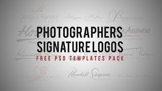 Photography Logo Signature Free pack PSD Box [upl. by Omura]