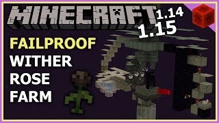 Failproof Wither Rose Farm  114115 Minecraft Tutorial [upl. by Derayne]