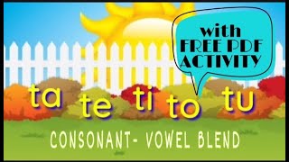 Blending Consonant and vowel sounds  ta te ti to tu  ENGLISH PHONICS Kindergarten Lesson [upl. by Alohcin]